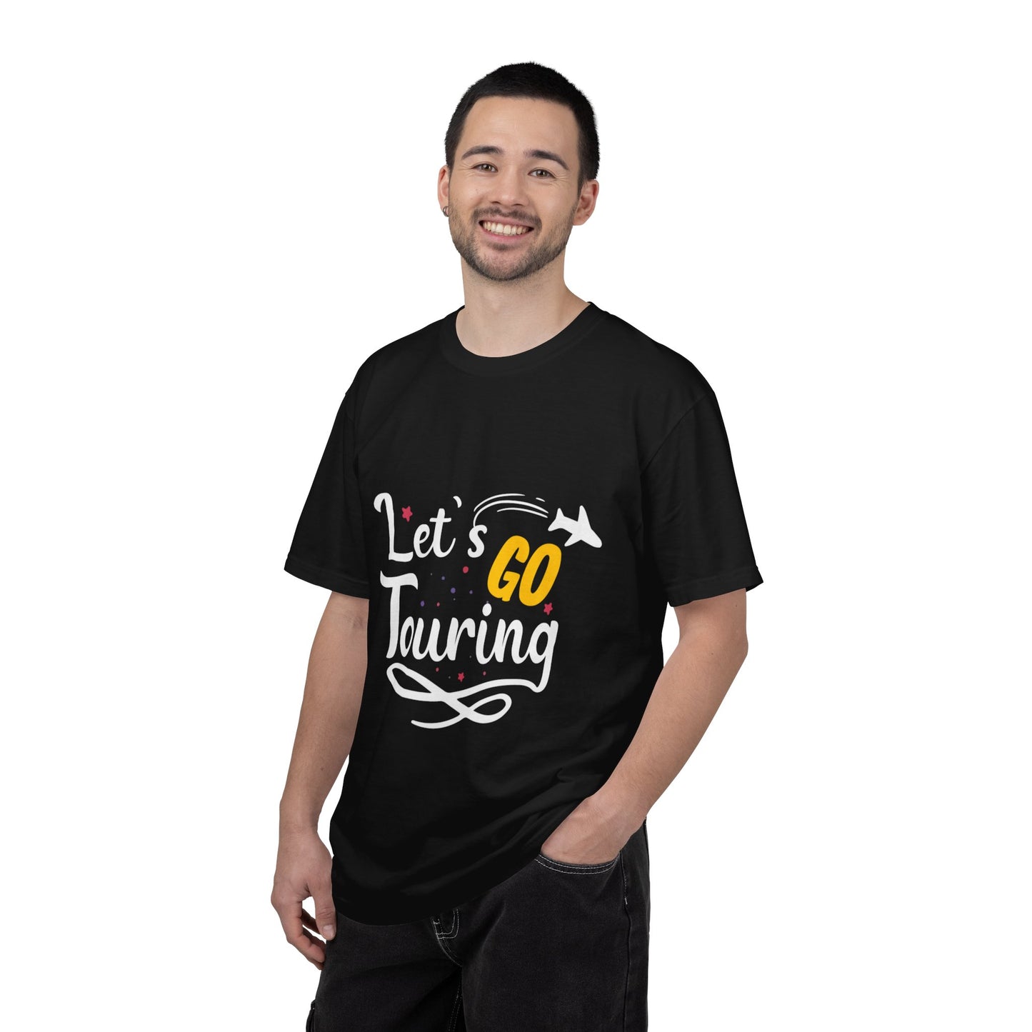 Let’s Go Touring Trendy Tee Travel Addict Exploring Adventurous Tour Lover Tourist Journey Unisex Heavy Cotton T-Shirt
