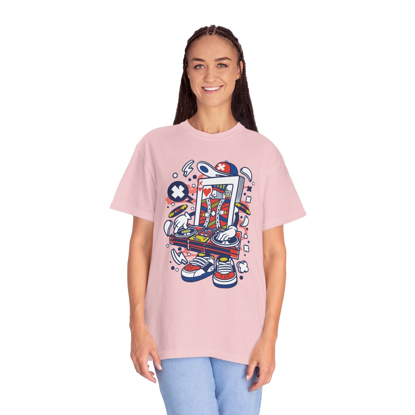Dj King Play Card Hip Hop Vibes Trends Pop Visuals Tee Remixes Music Producer Unisex Heavy Cotton T-Shirt