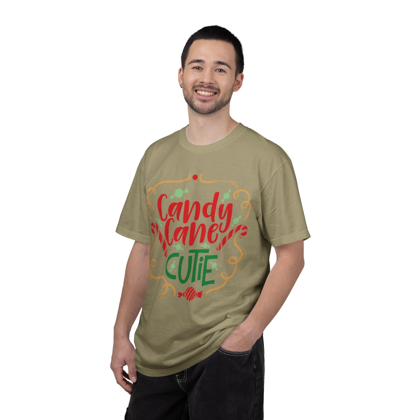 Candy Cane Cutie Enjoying Tee Tiny Helpers Jingle Bell Bling Festival Season Merry Christmas Unisex Heavy Cotton T-Shirt