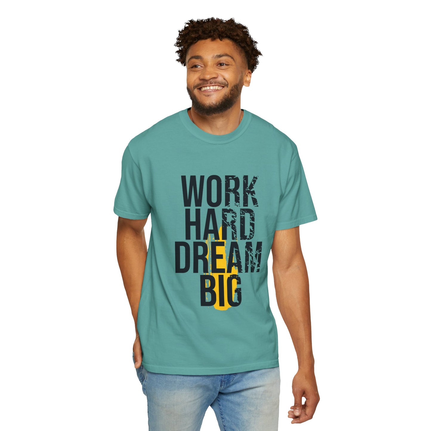 Work Hard Dream Big Creativity Imagination Tee Determination Reach For The Stars Unisex Heavy Cotton T-Shirt