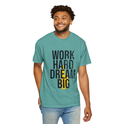 Work Hard Dream Big Creativity Imagination Tee Determination Reach For The Stars Unisex Heavy Cotton T-Shirt