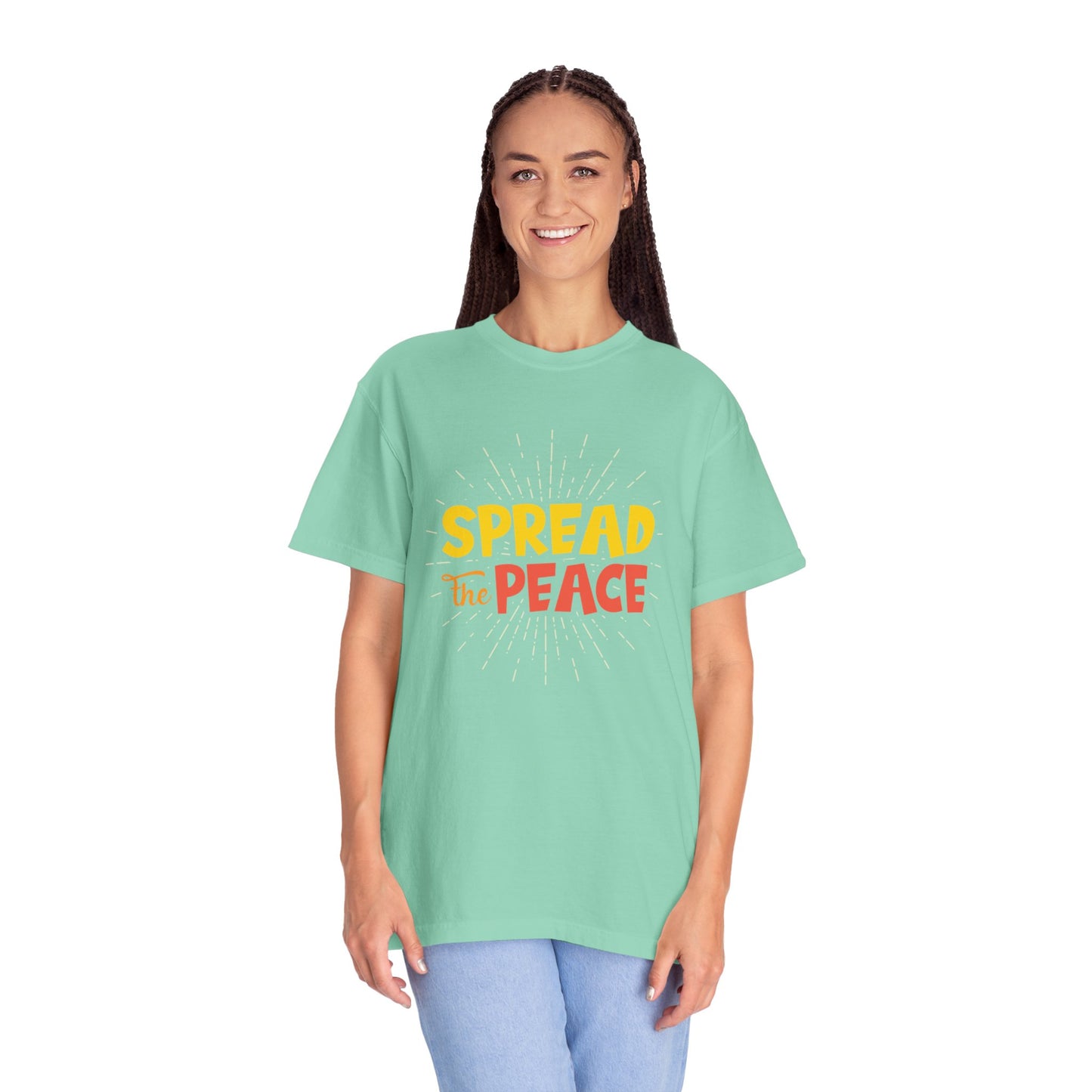 Spread The Peace Trendy Tee Encouraging Anti-violence Unity Kindness Humble Positivity Unisex Heavy Cotton T-Shirt