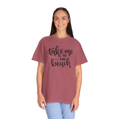 Take Me To The Beach Sunset Vibes Ocean Tee Sandy Celebration Adventure Camp Unisex Heavy Cotton T-Shirt
