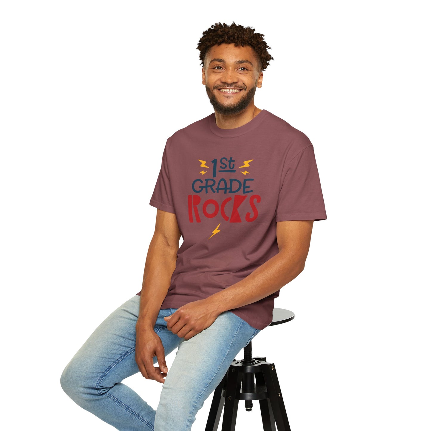 Funny 1st Grade Romeo Learning Legend Super Scholar Junior Geniuses Science Star Student’s Day Unisex Heavy Cotton T-Shirt