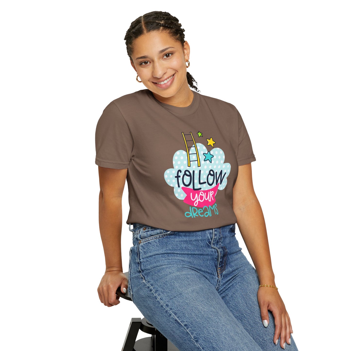 Follow Your Dreams Aspiration Determination Courage Night Wishes Unisex Heavy Cotton T-Shirt