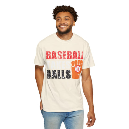 Baseball Takes Ball Defensive Prowess Tee Fielding Excellence Outfield Expertise Unisex Heavy Cotton T-Shirt