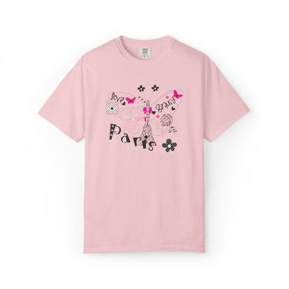 Paris Love Honeymoon Spots Candlelit Dinners Couples’ Tee Retreats Paris Fashion Unisex Heavy Cotton T-Shirt