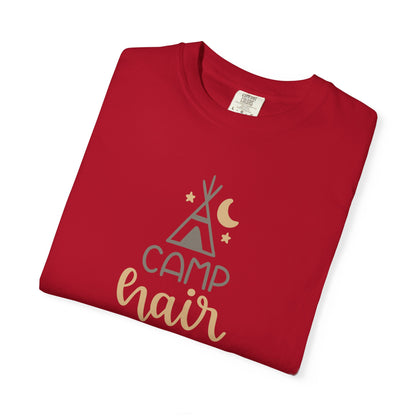 Camp Hair Don’t Care Adventure Mountain Tee Fun Activities Unisex Heavy Cotton T-Shirt