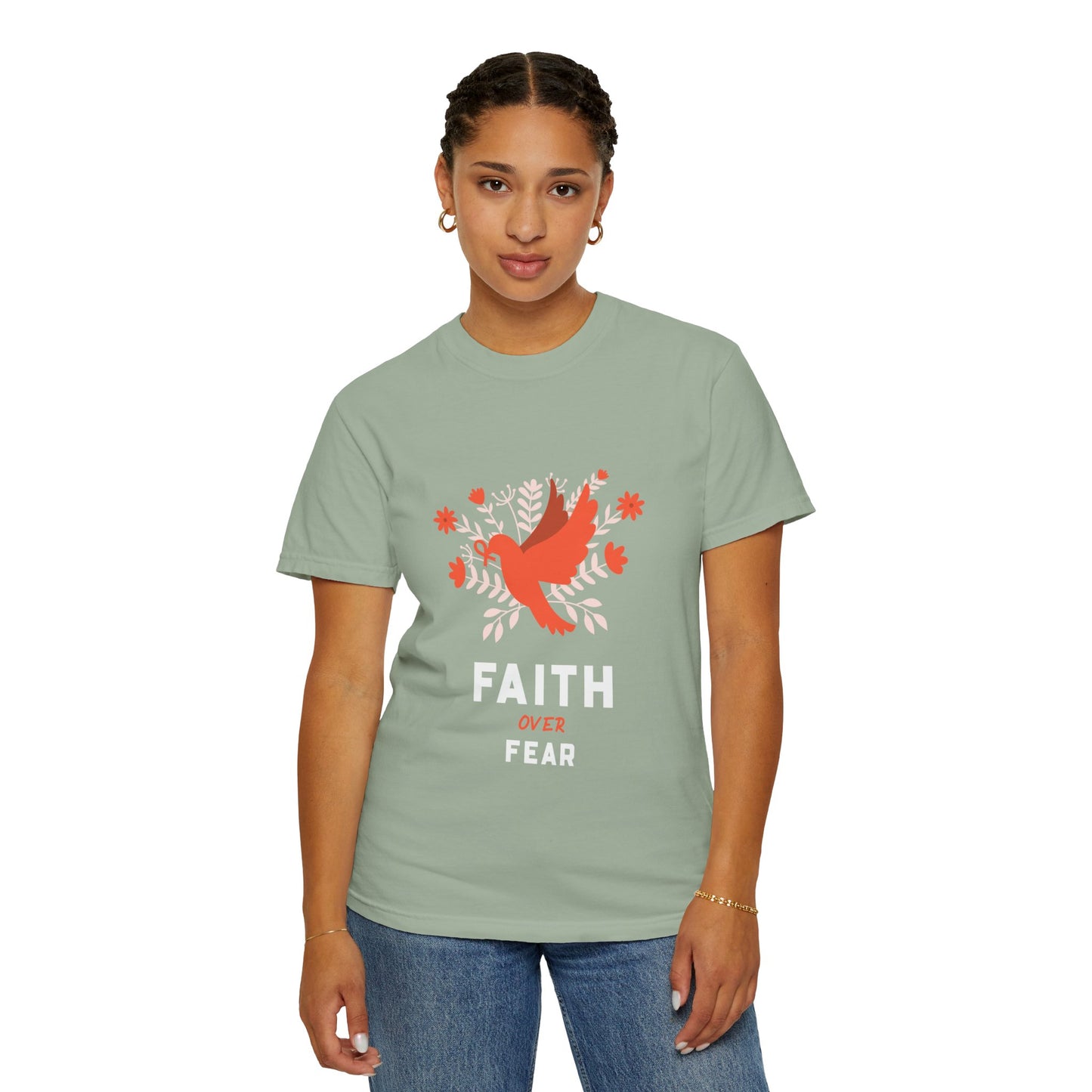 Faith Over Fear Stop Wishing Start Doing Action Goal Setting Modern Tee Achievement Self-Improvement Unisex Heavy Cotton T-Shirt