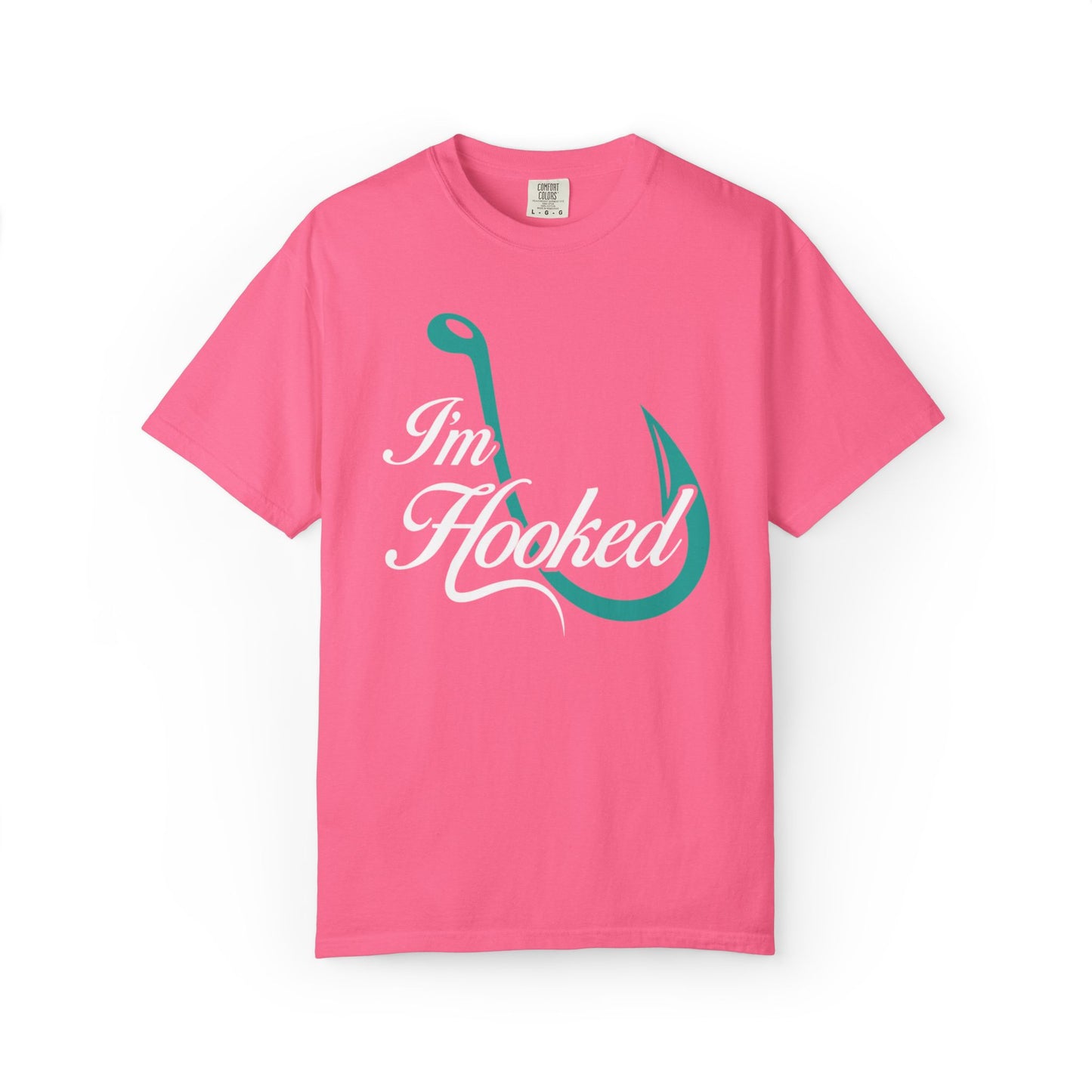 Funny I’m Hooked Rod and Reel Tackle Box Catch Of The Day Sarcastic Fishing Adventure Unisex Heavy Cotton T-Shirt