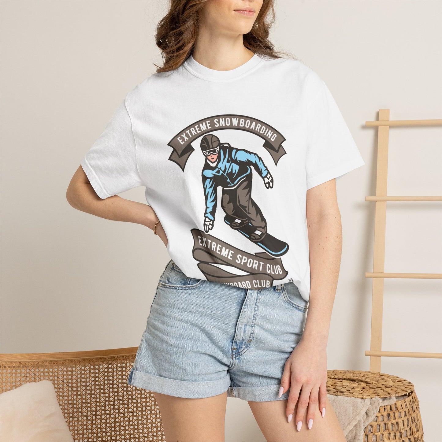 Extreme Snowboarding Sports Club Holly Jolly Winter Tee Wonderland Unisex Heavy Cotton T-Shirt
