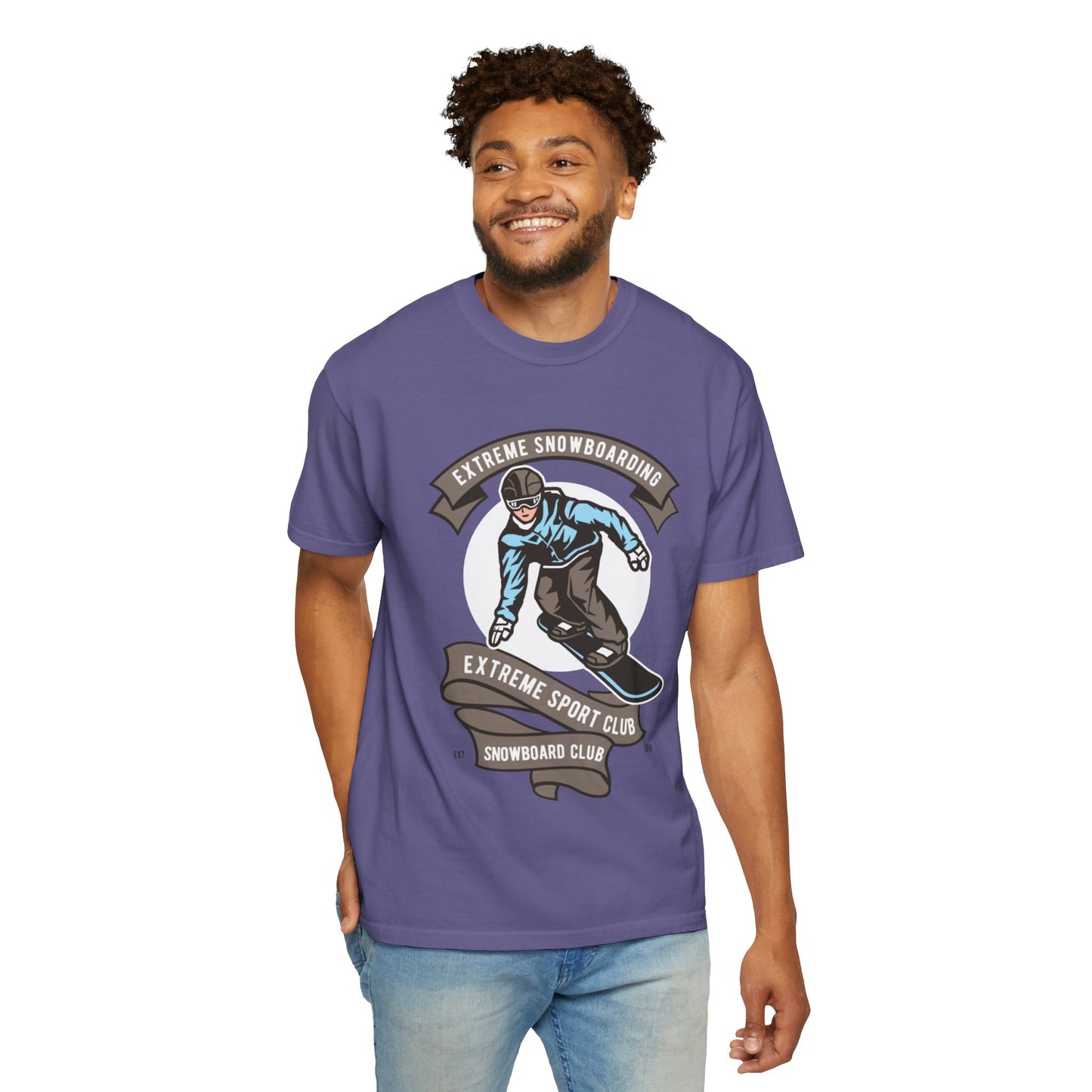 Extreme Snowboarding Sports Club Holly Jolly Winter Tee Wonderland Unisex Heavy Cotton T-Shirt