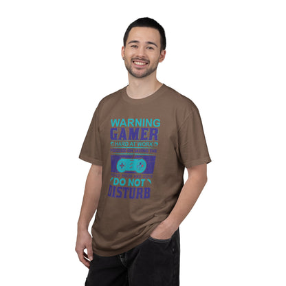 Funny Warning Gamer Do Not Disturb Digital Protector Virtual Heroism Sarcastic Battle Against Evil Unisex Heavy Cotton T-Shirt