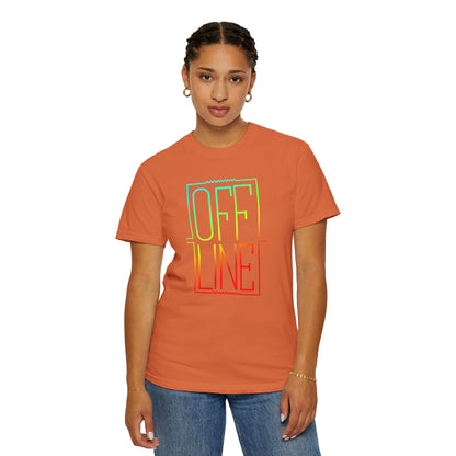 Offline Graphic T-Shirt — Retro Neon Text Tee