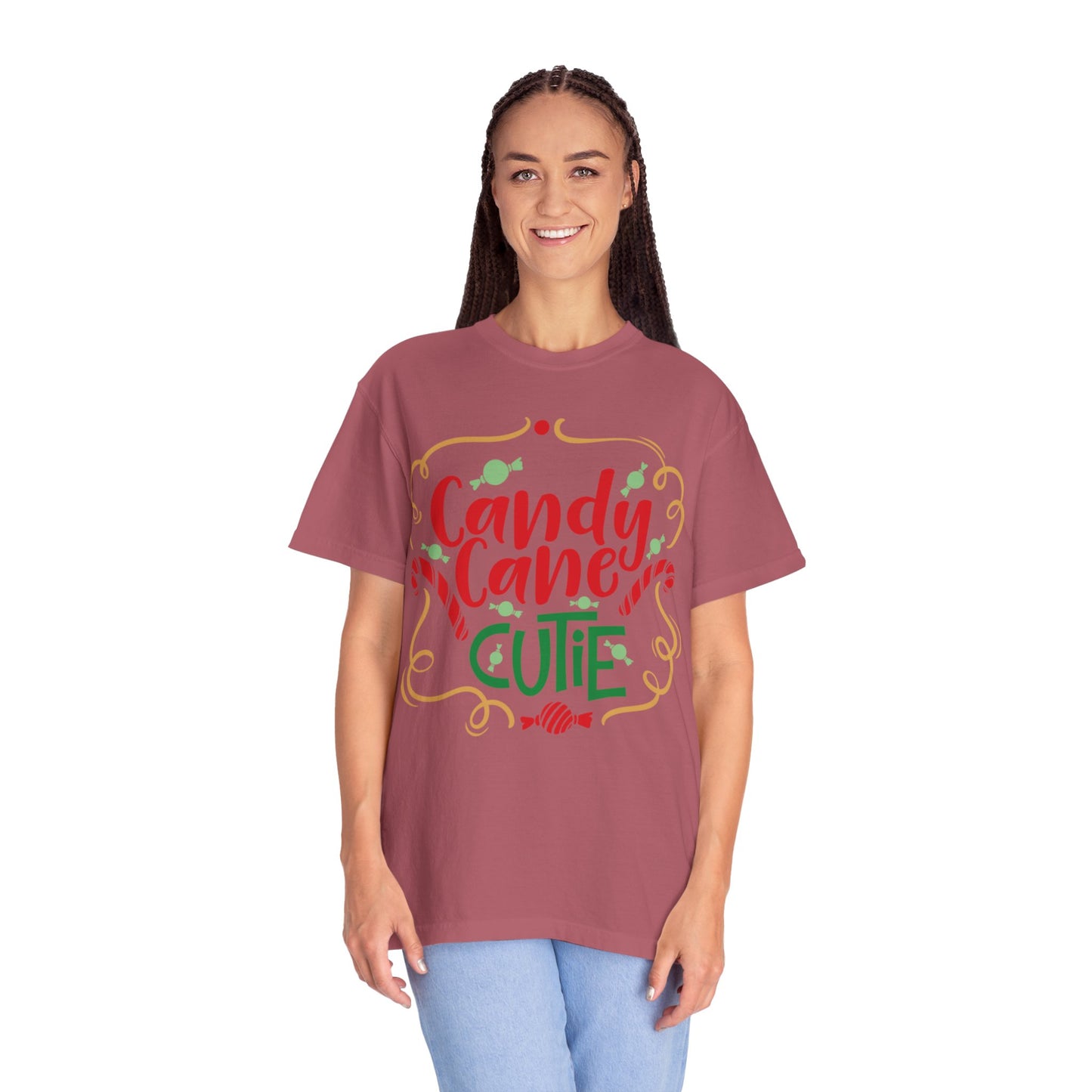 Candy Cane Cutie Enjoying Tee Tiny Helpers Jingle Bell Bling Festival Season Merry Christmas Unisex Heavy Cotton T-Shirt