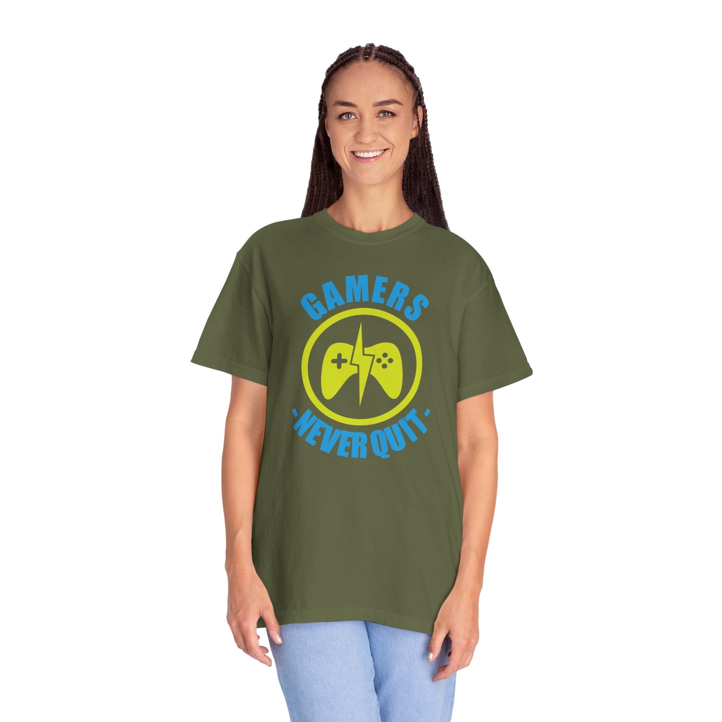 Inspirational Gamers Never Quit Virtual Immortality Forever A Gamer Immortalized In Pixels Unisex Heavy Cotton T-Shirt