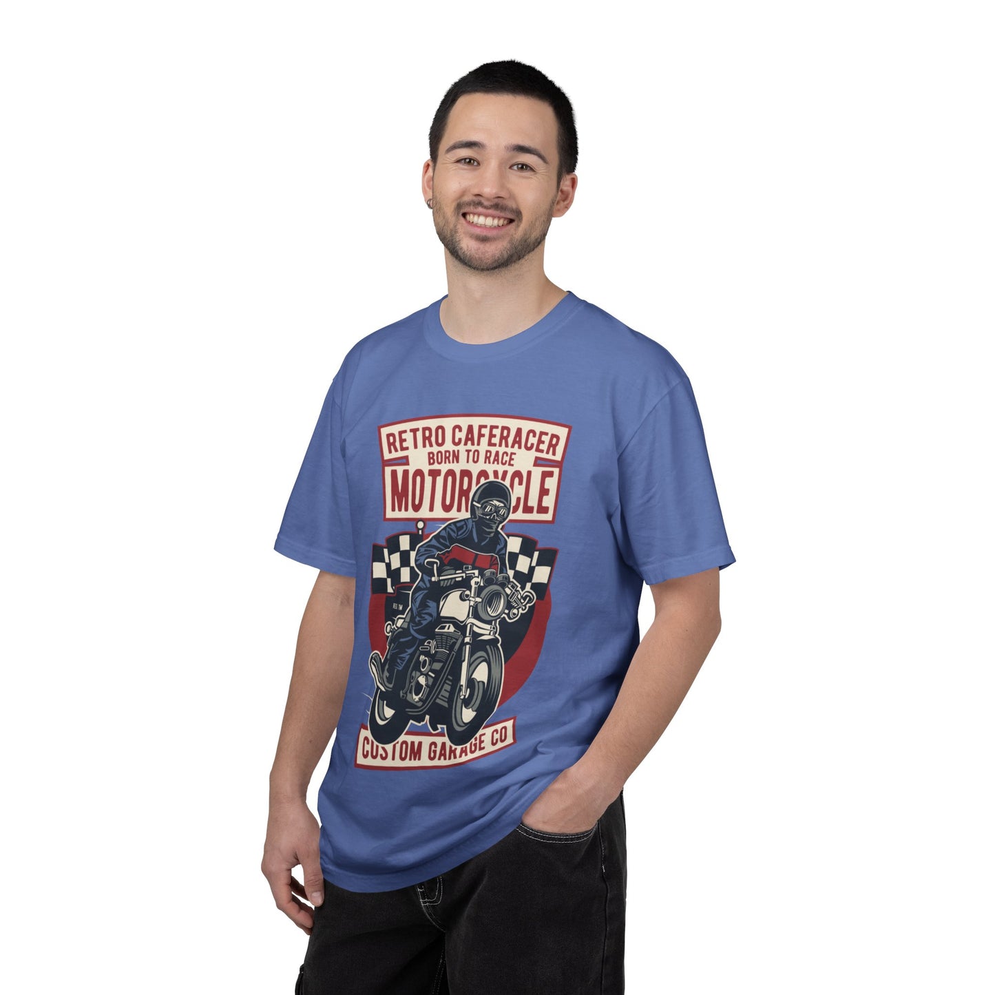 Retro Caferacer Vintage King Of The Road Classic Tee Bike Speed Racing Enthusiast Unisex Heavy Cotton T-Shirt