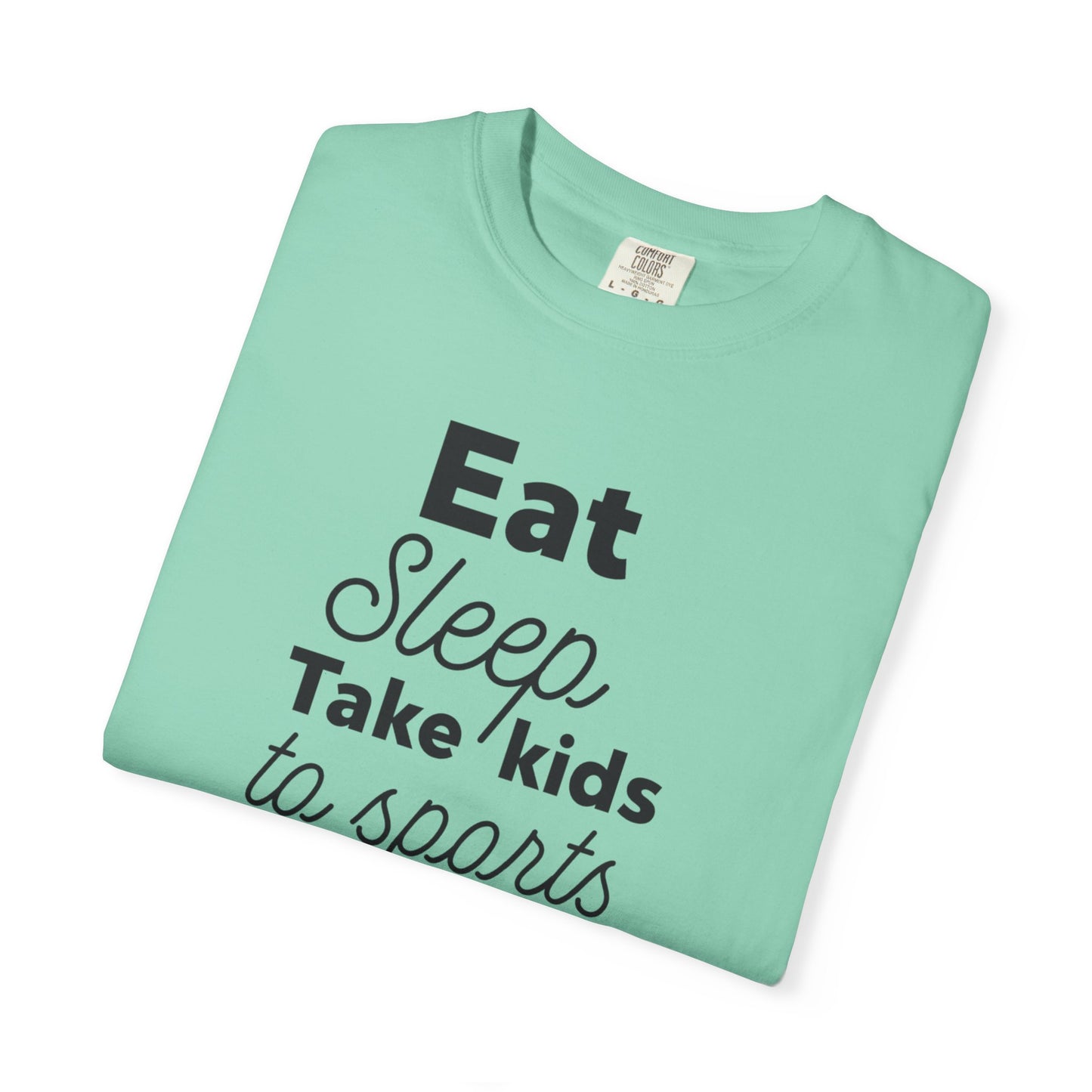 Eat Sleep Take Kids Motherhood Blessings Life Giver Mummy’s Tee Supermom Busy Schedule Duties Forever Same Routine Players Unisex Heavy Cotton T-Shirt