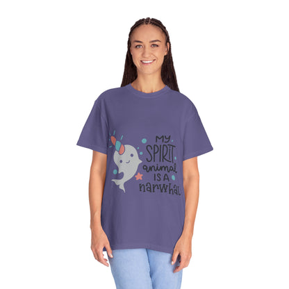 My Spirit Animal Is a Narwhal Unicorn Of The Sea Tusk Tee Inuit Culture Migration Unisex Heavy Cotton T-Shirt