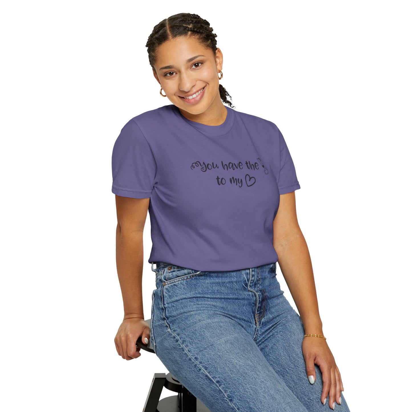 You Have The Key To My Heart Emotional Bond Affection Lovers Tee Romantic Relationship Forever Support Way Heavy Cotton T-Shirt