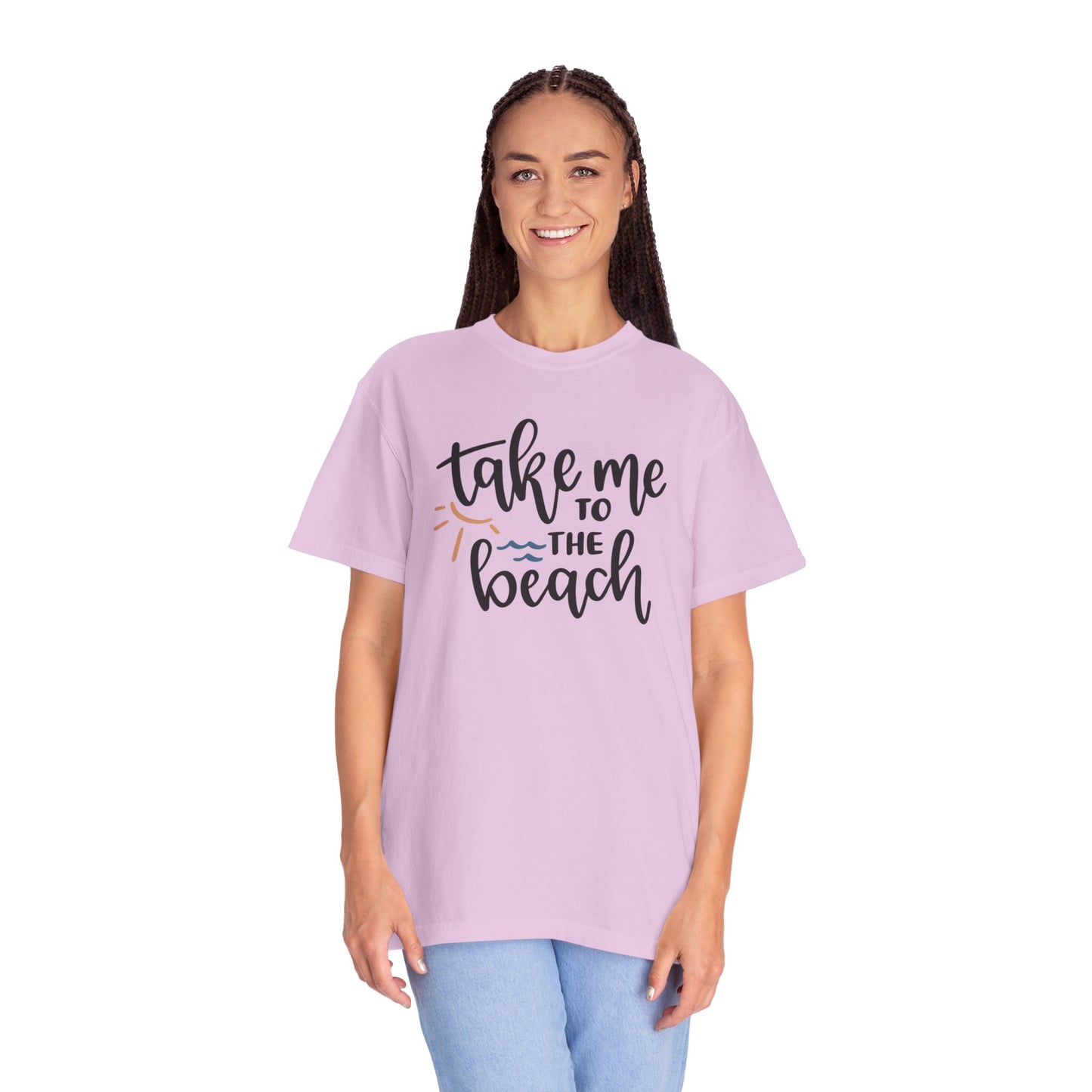 Take Me To The Beach Sunset Vibes Ocean Tee Sandy Celebration Adventure Camp Unisex Heavy Cotton T-Shirt