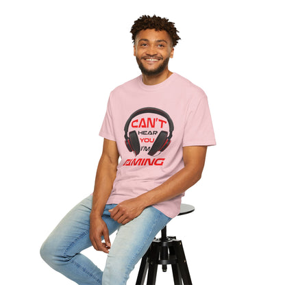 Can’t Hear You I’M Gaming Funny Trendy Tee Cool Gamer Headphones Pro Video Games Lover Game Focused Unisex Heavy Cotton T-Shirt