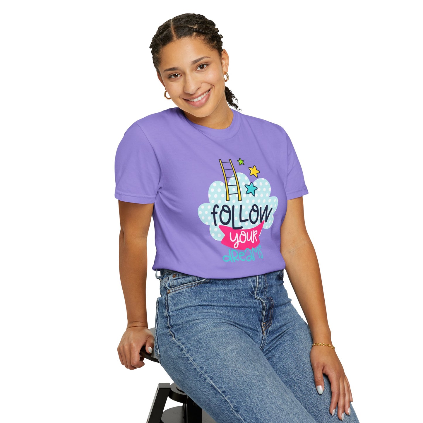 Follow Your Dreams Aspiration Determination Courage Night Wishes Unisex Heavy Cotton T-Shirt