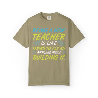 Exciting Being A New Teacher Is Like Trying To Fly An Airplane Professional Development Role Model Unisex Heavy Cotton T-Shirt