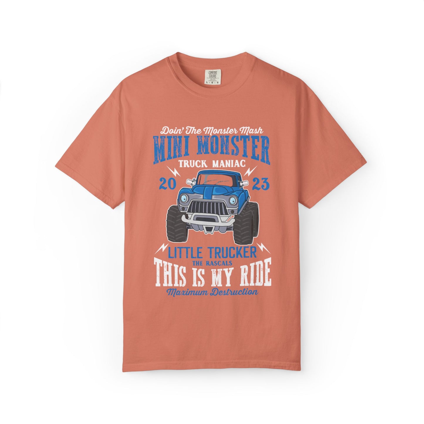 Funny Mini Monster Truck Manic Speed Truck Power Sarcastic Extreme Adventure Four-Wheel Drive Unisex Heavy Cotton T-Shirt