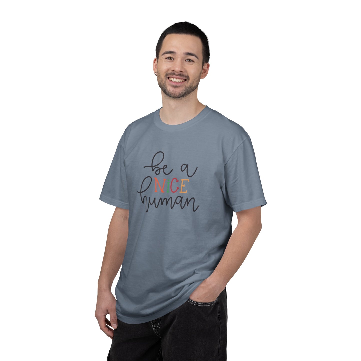 Be A Nice Human Positivity Optimism Happiness Tee Mindset Gratitude Empathy Unisex Heavy Cotton T-Shirt