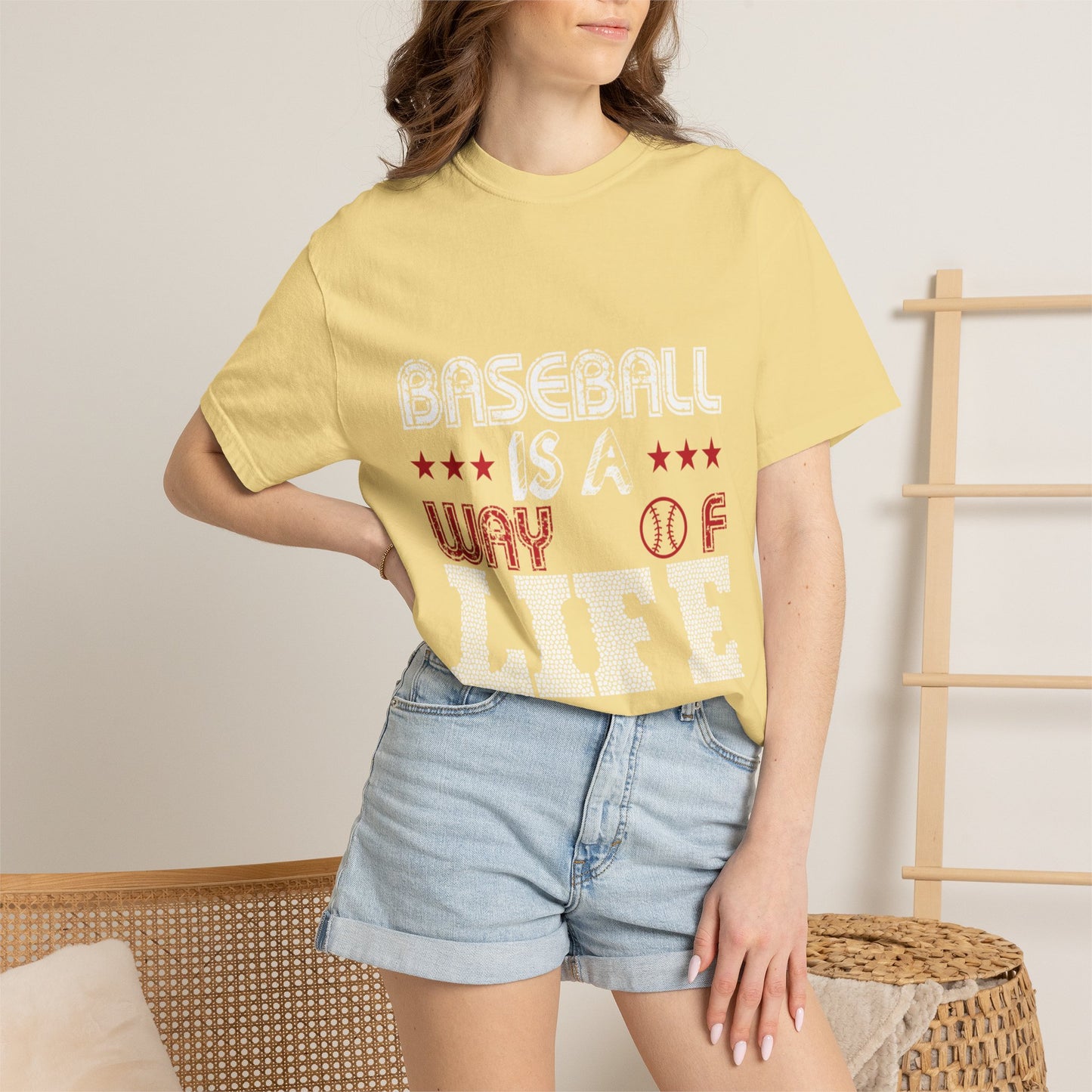 Funny Baseball Is A Way Of Life Sarcastic Deep Love Happiness Passion Baseball lovers Sports Preference Unisex Heavy Cotton T-Shirt