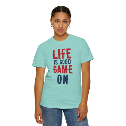 Life Is Good Game On Baseball Player Grand Slam Performers Tee Infield Magicians Batting Champions Unisex Heavy Cotton T-Shirt