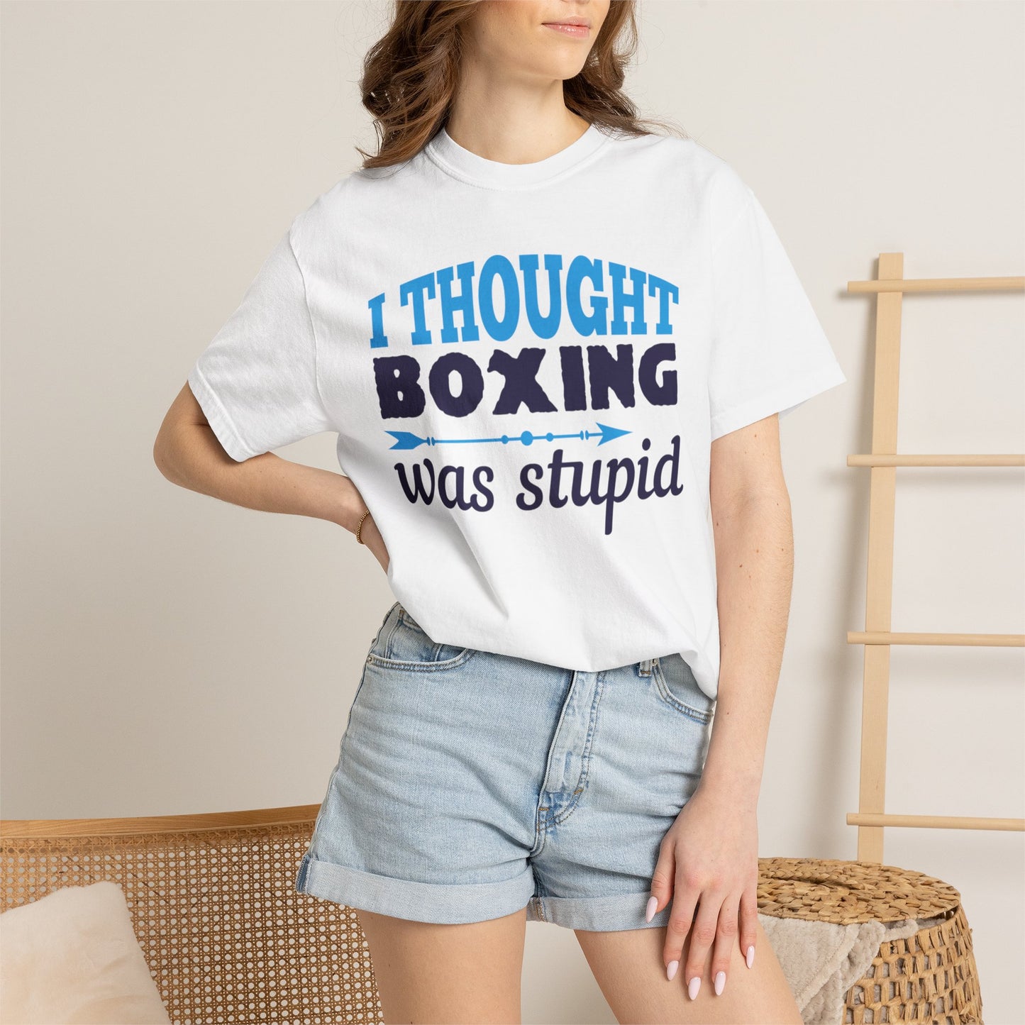 Funny I Thought Boxing Was Stupid Playful Sarcastic Boxing Ring Personal Preference Unisex Heavy Cotton T-Shirt