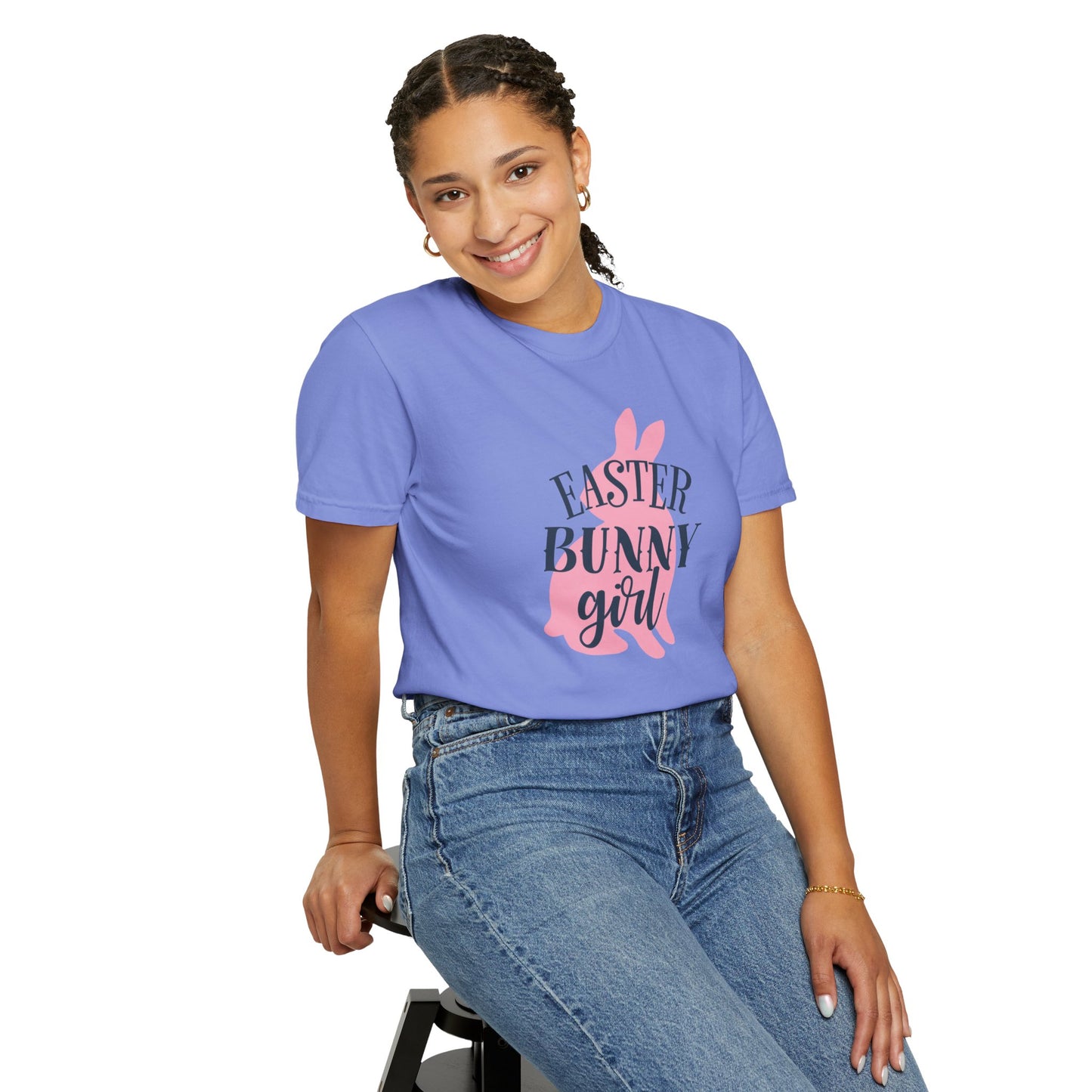 Easter Bunny Girl Holy Week Celebration Spring Festival Tee Christian Holiday Excitement Eggs Good Friday  Unisex Heavy Cotton T-Shirt