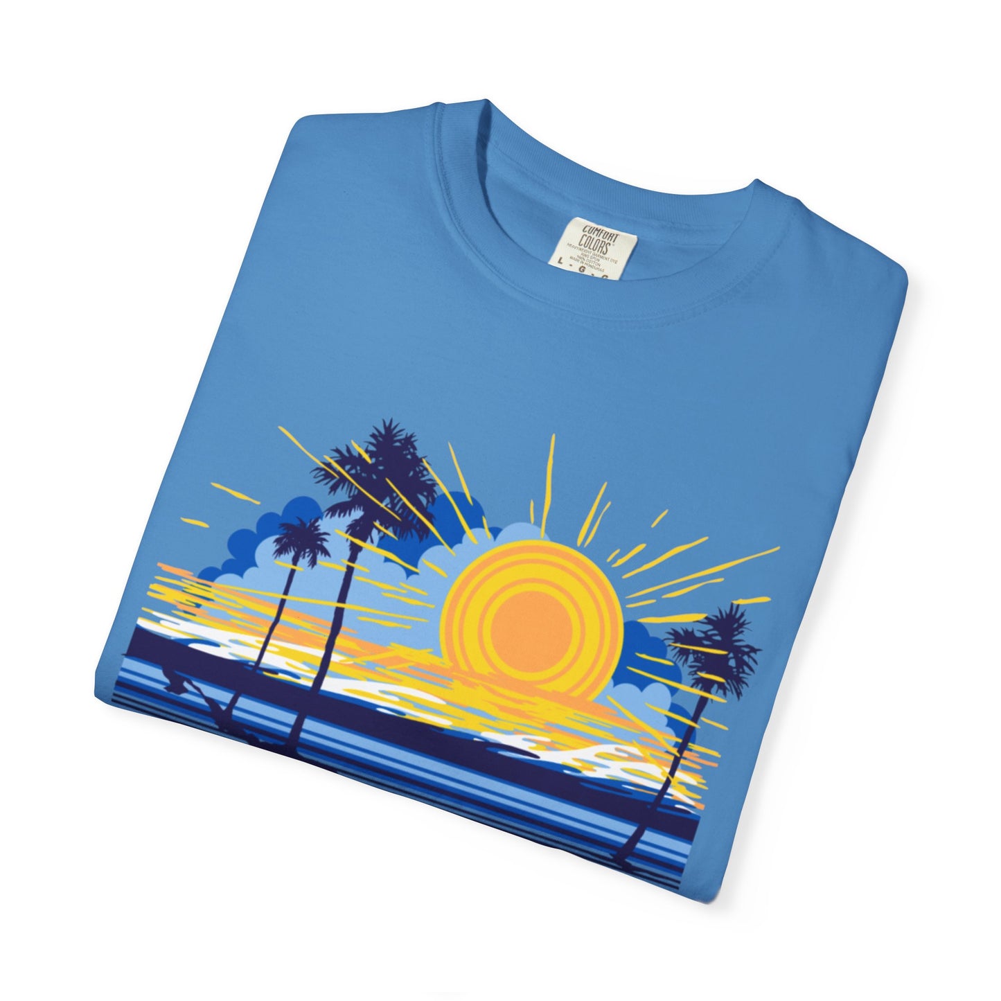 Sunset And Beach Summer Trendy Tee Sunshine Days Ice Cream Summer Camp Beachcombing Anchor Unisex Heavy Cotton T-Shirt