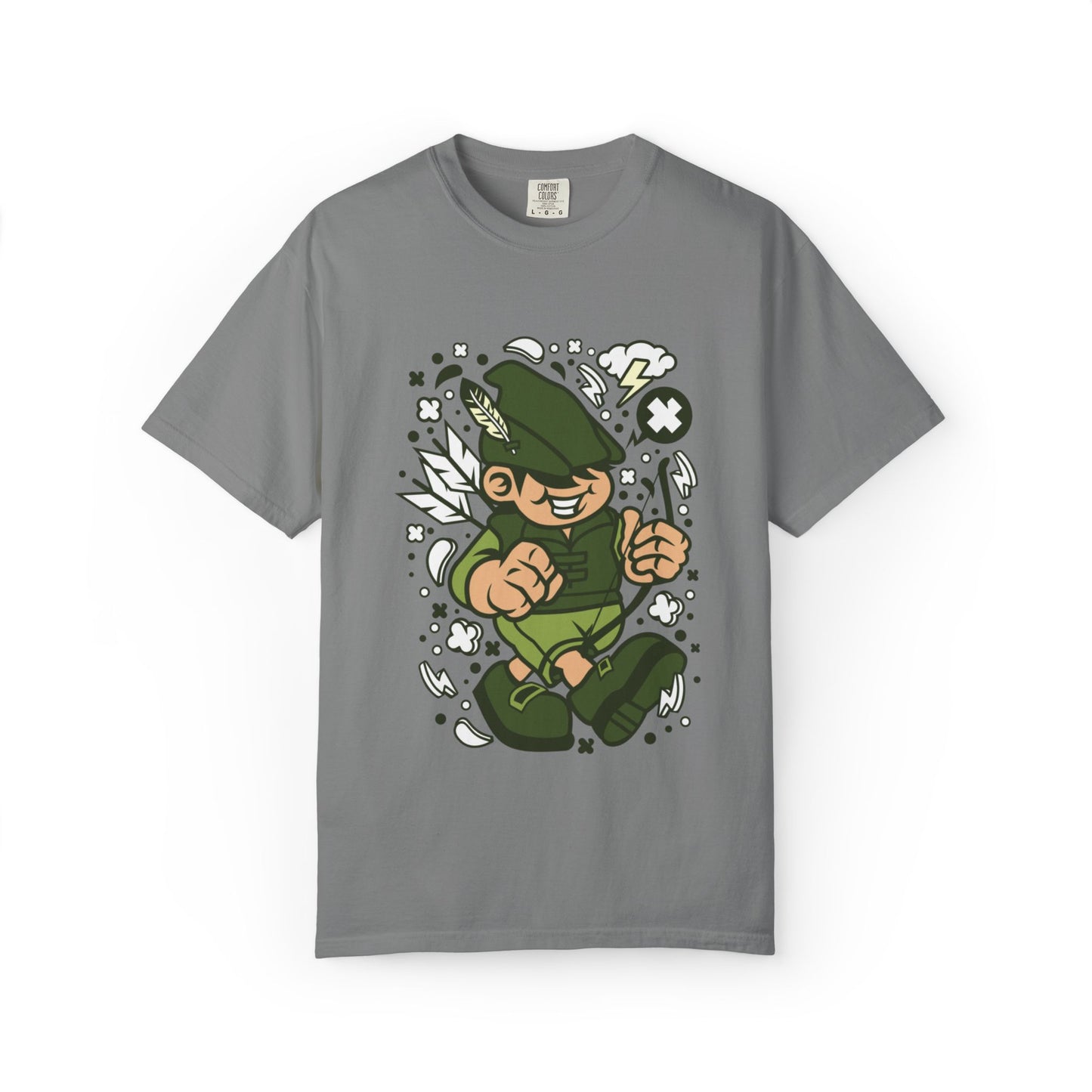 Rhino Robin Hood Folklore Mashup Tee Forest Guardian Adventure Story Fantasy Character Unisex Heavy Cotton T-Shirt