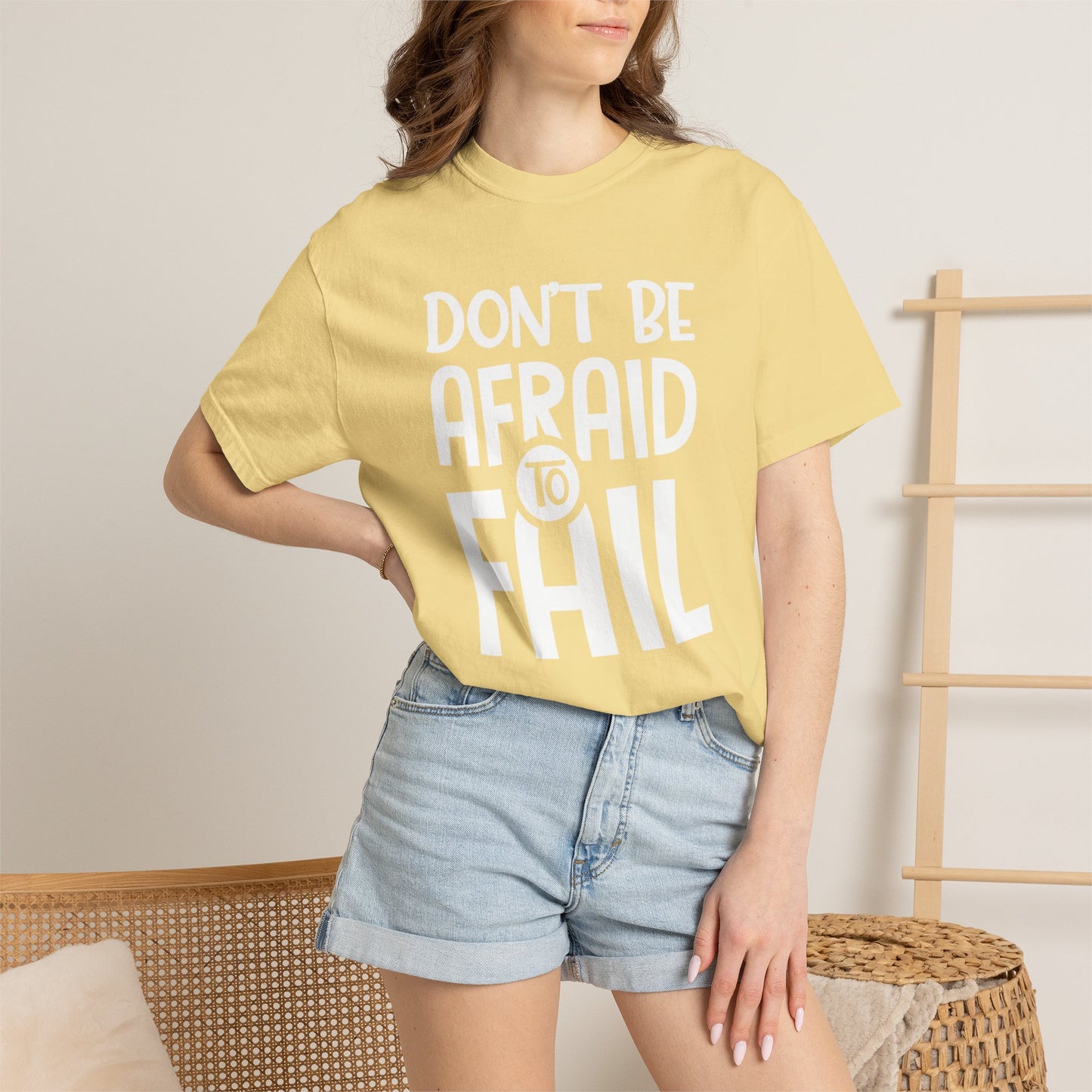 Motivational Don’t Be Afraid To Fail Hard Work Rise Above Positivity Determination Progress Dedication Unisex Heavy Cotton T-Shirt
