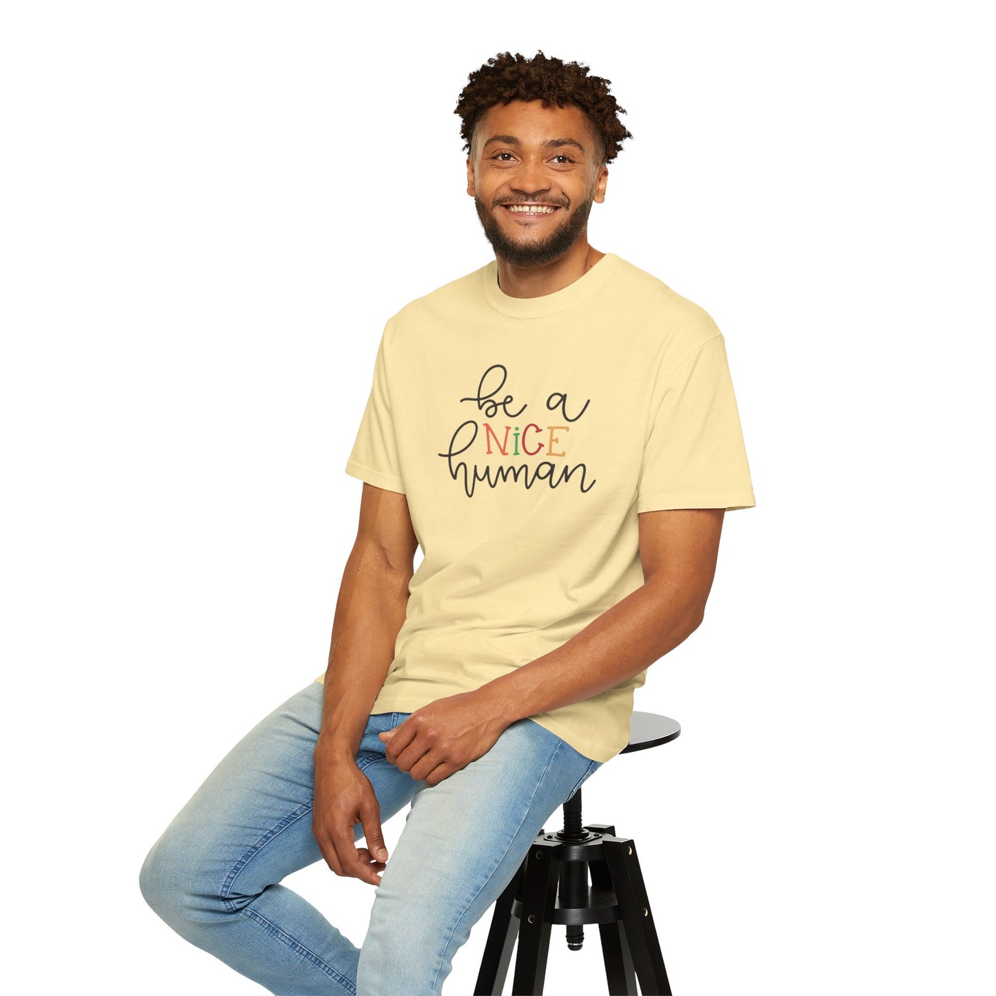 Be A Nice Human Positivity Optimism Happiness Tee Mindset Gratitude Empathy Unisex Heavy Cotton T-Shirt