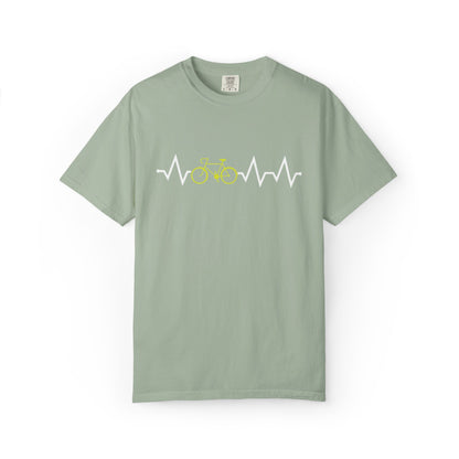 Funny Cycle Heart Beat Cycle Enthusiasm Pedal power Sarcastic Two Wheeled Adventures Unisex Heavy Cotton T-Shirt