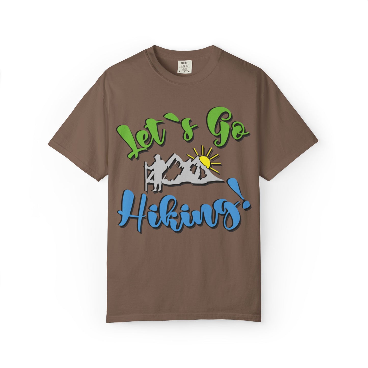 Let’s Go Hiking! Trendy Tee Adventure Mountain Hut Fun Activities Unisex Heavy Cotton T-Shirt