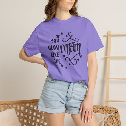 You Glow Like The Moon Inner Beauty Fashion Tee Body Positivity Wellness Forever Young Healthy lifestyle Unisex Heavy Cotton T-Shirt