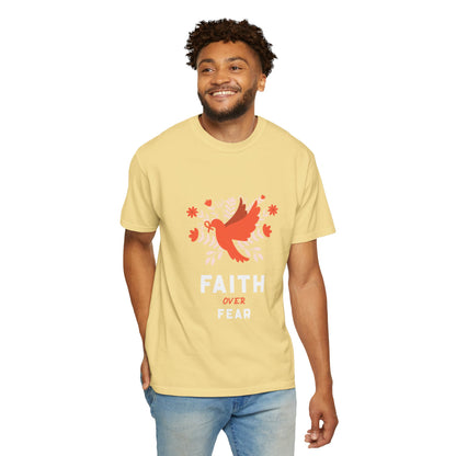 Faith Over Fear Stop Wishing Start Doing Action Goal Setting Modern Tee Achievement Self-Improvement Unisex Heavy Cotton T-Shirt