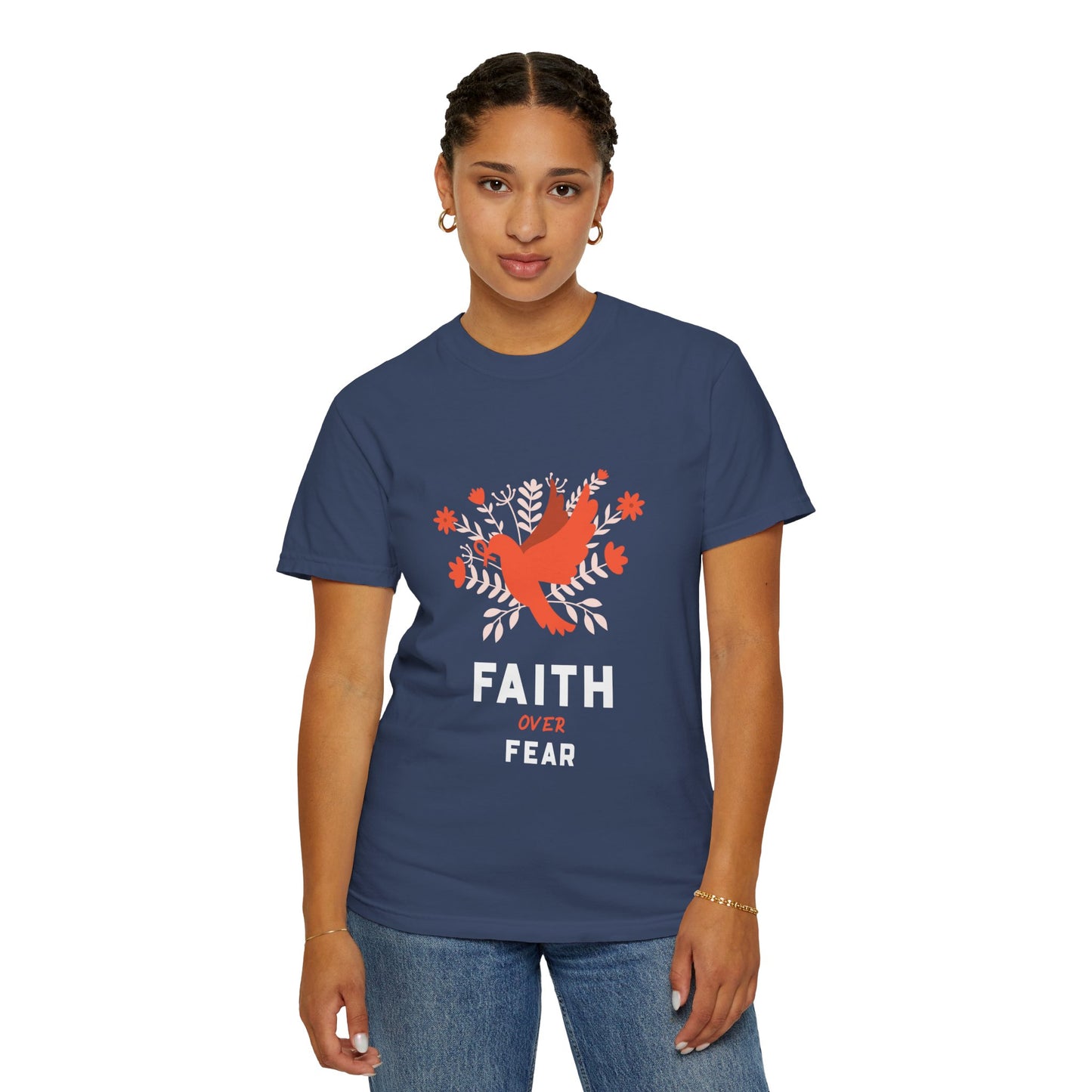Faith Over Fear Stop Wishing Start Doing Action Goal Setting Modern Tee Achievement Self-Improvement Unisex Heavy Cotton T-Shirt