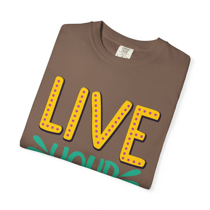 Live Your Purpose Inspirational Tee Stay Focused Positive Message Set Your Goal Empowering Personal Growth Unisex Heavy Cotton T-Shirt