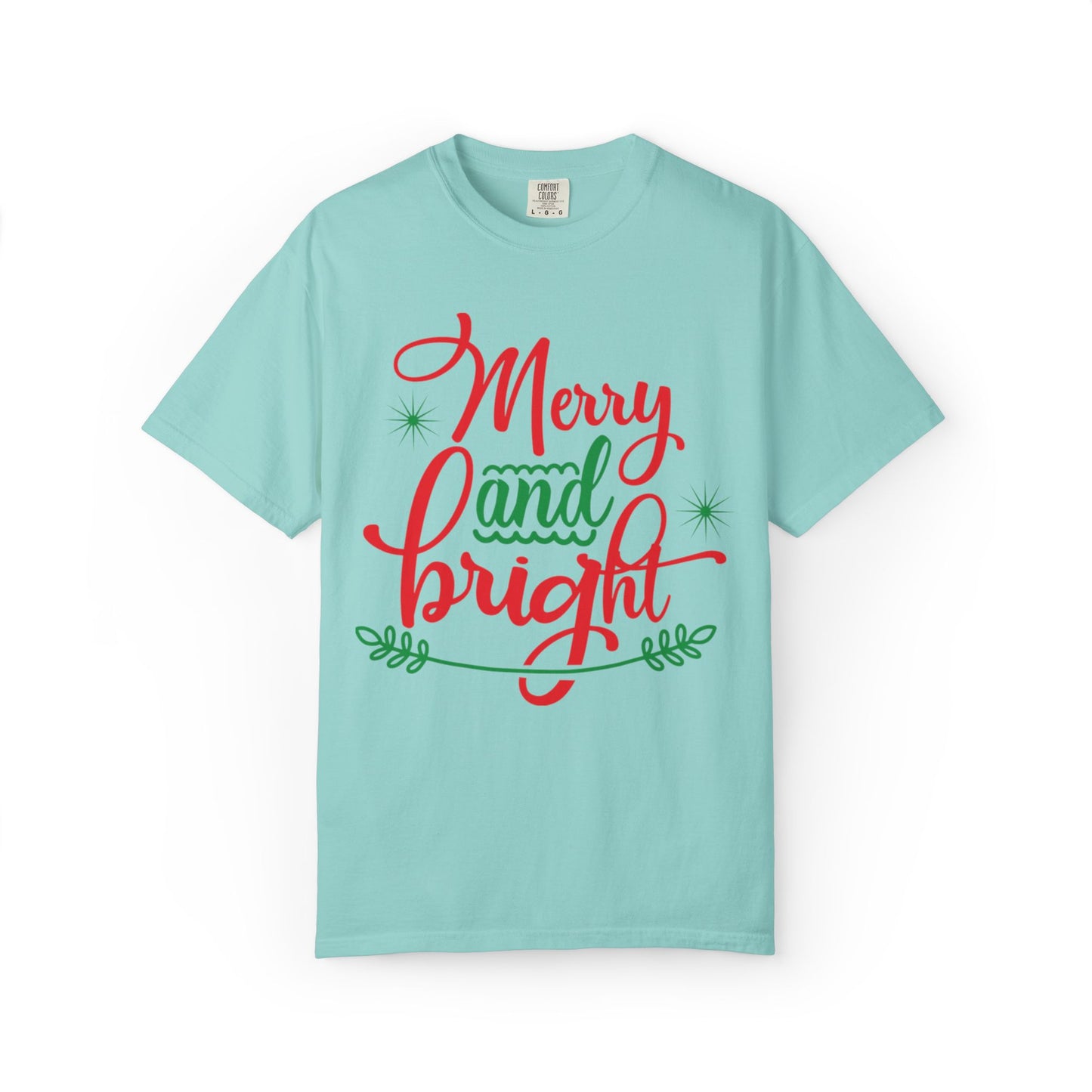 Cheerful Merry & Bright Joyful Christmas Time Christmas Lights Merry Christmas Jesus Birth Unisex Heavy Cotton T-Shirt