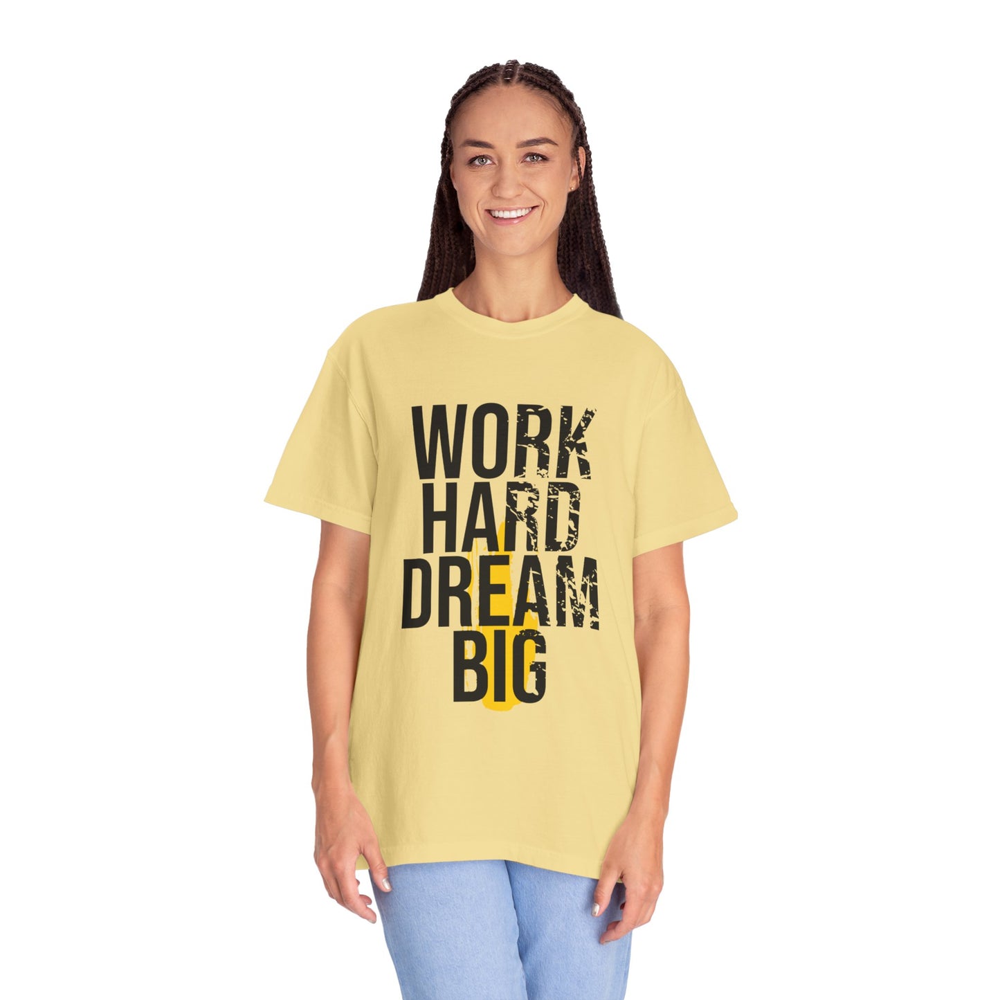 Work Hard Dream Big Creativity Imagination Tee Determination Reach For The Stars Unisex Heavy Cotton T-Shirt