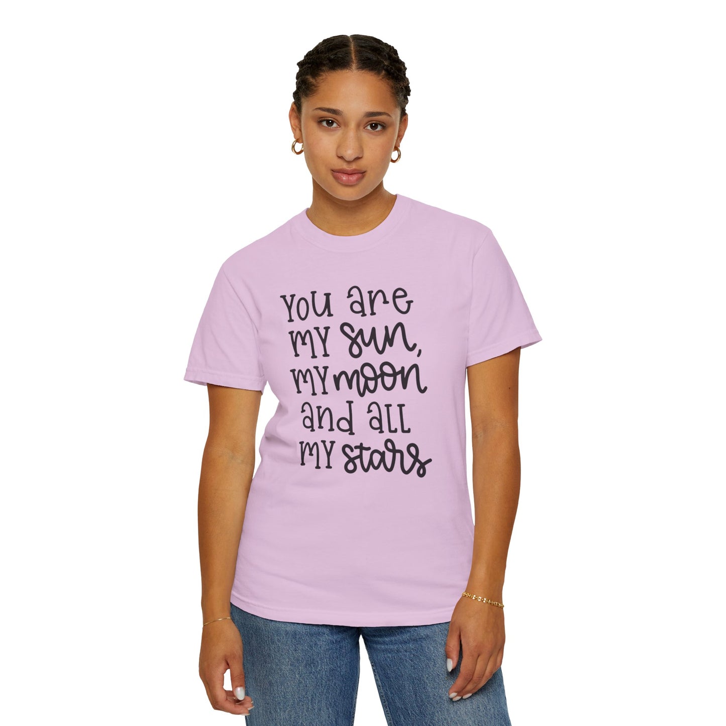 You Are My Sun My Moon And All My Stars Lovers Tee Hug Rainbow Passion Unconditional Soulful Connection Unisex Heavy Cotton T-Shirt