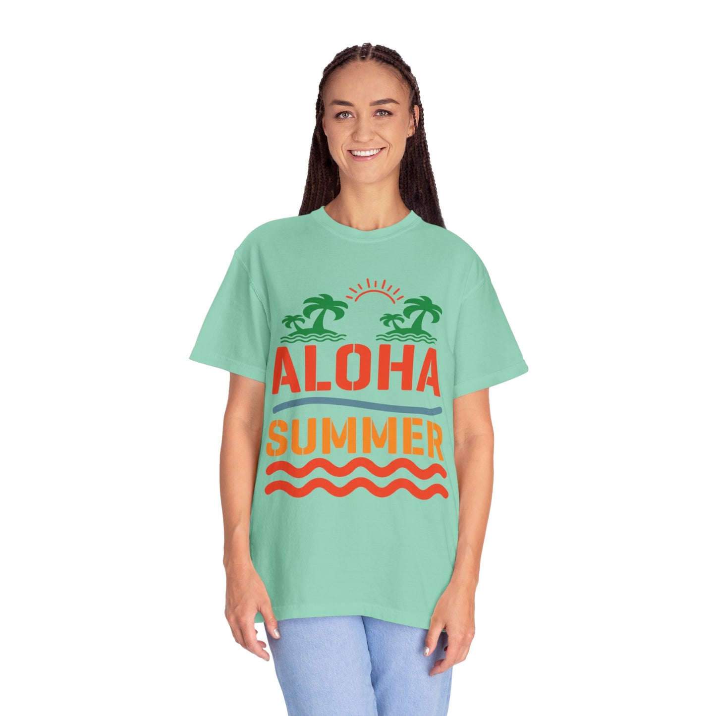 Exciting Aloha Summer Sunshine Beach Days White Sand Summer Camp Vacation Mode Sunny Days Unisex Heavy Cotton T-Shirt