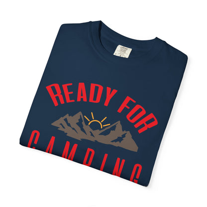 Ready For Camping Trendy Tee Adventure Mountain Hut Belays Ropes Fun Activities Bonfire Unisex Heavy Cotton T-Shirt