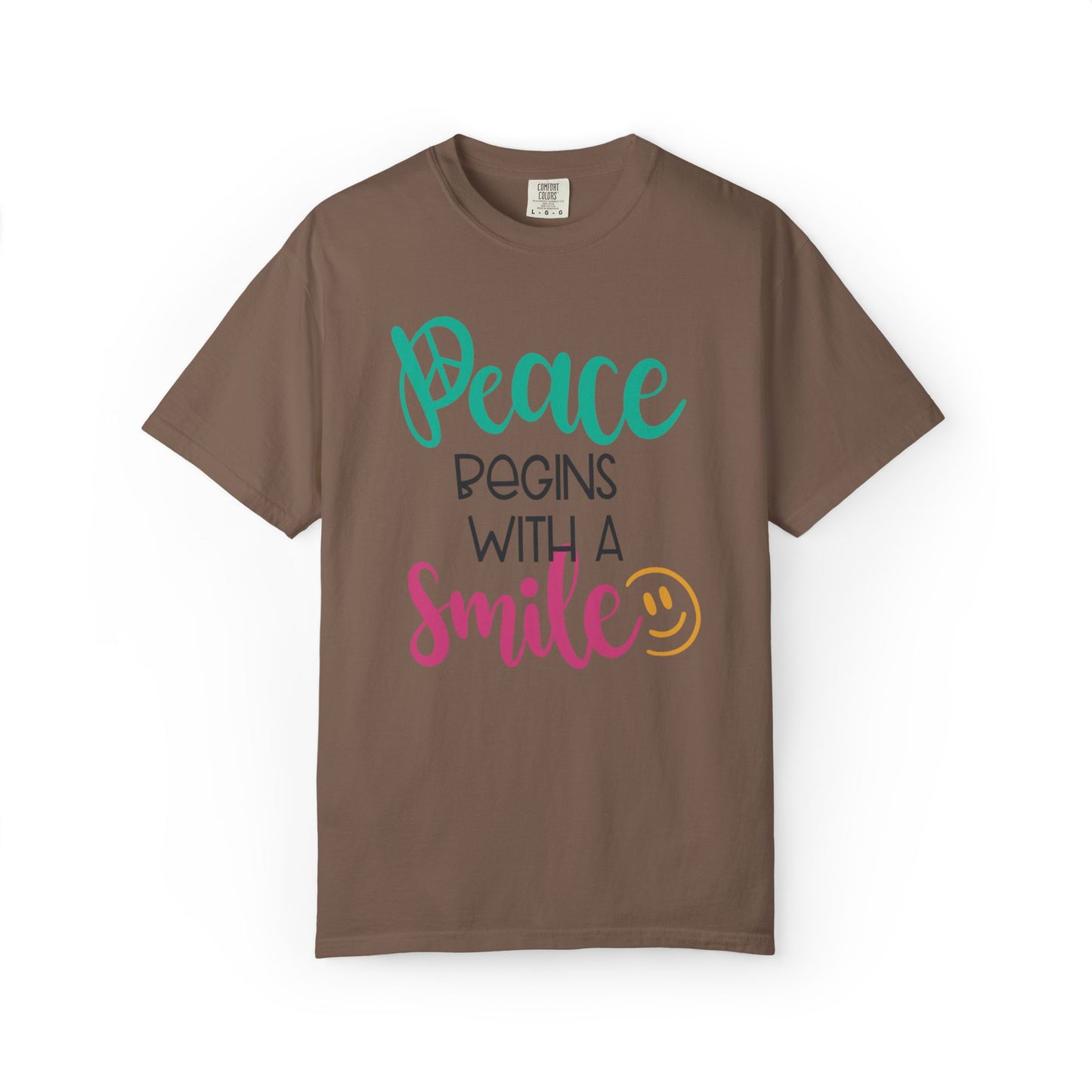 Peace Begins With A Smile Kindness Heartfelt Compliments Tee Thoughtful Gestures Love-Inspiration Unisex Heavy Cotton T-Shirt